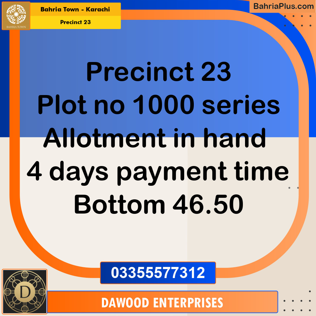 125 Sq. Yards Residential Plot for Sale in Precinct 23 -  Bahria Town, Karachi - (BP-200797)