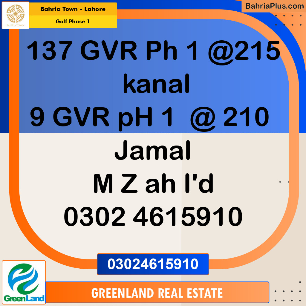 Residential Plot for Sale in Golf Phase 1 -  Bahria Town, Lahore - (BP-200801)