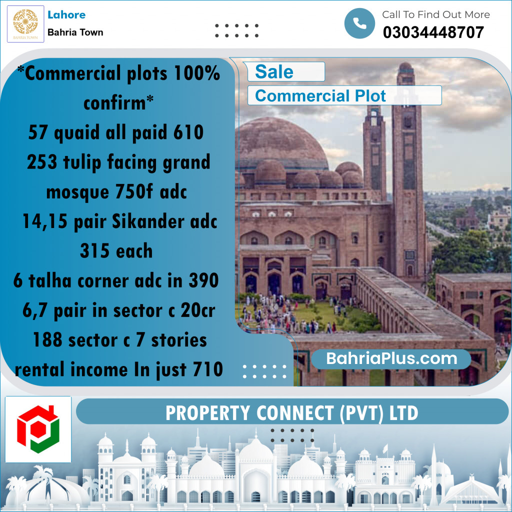 Commercial Plot for Sale in Bahria Town, Lahore - (BP-200812)