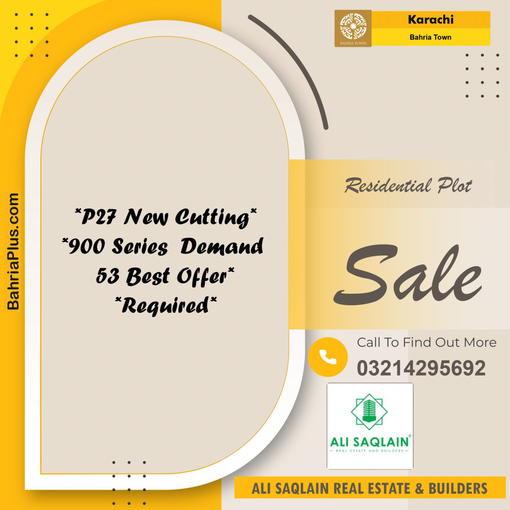 Residential Plot for Sale in Bahria Town, Karachi - (BP-200816)