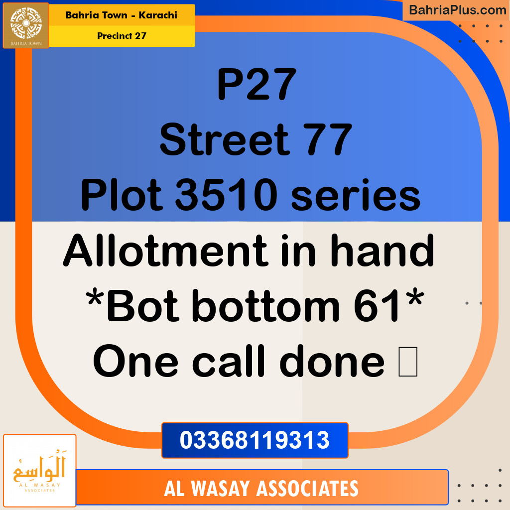125 Sq. Yards Residential Plot for Sale in Precinct 27 - Bahria Town, Karachi - (BP-200825)