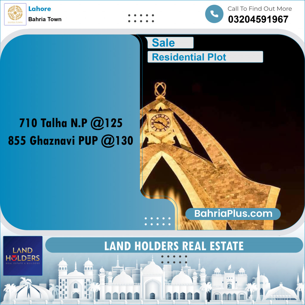 Residential Plot for Sale in Bahria Town, Lahore - (BP-200931)