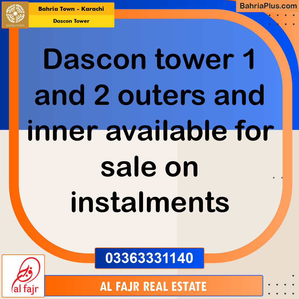 1400 Sq. Ft. Residential Apartment for Sale in Dascon Tower -  Bahria Town, Karachi - (BP-200968)