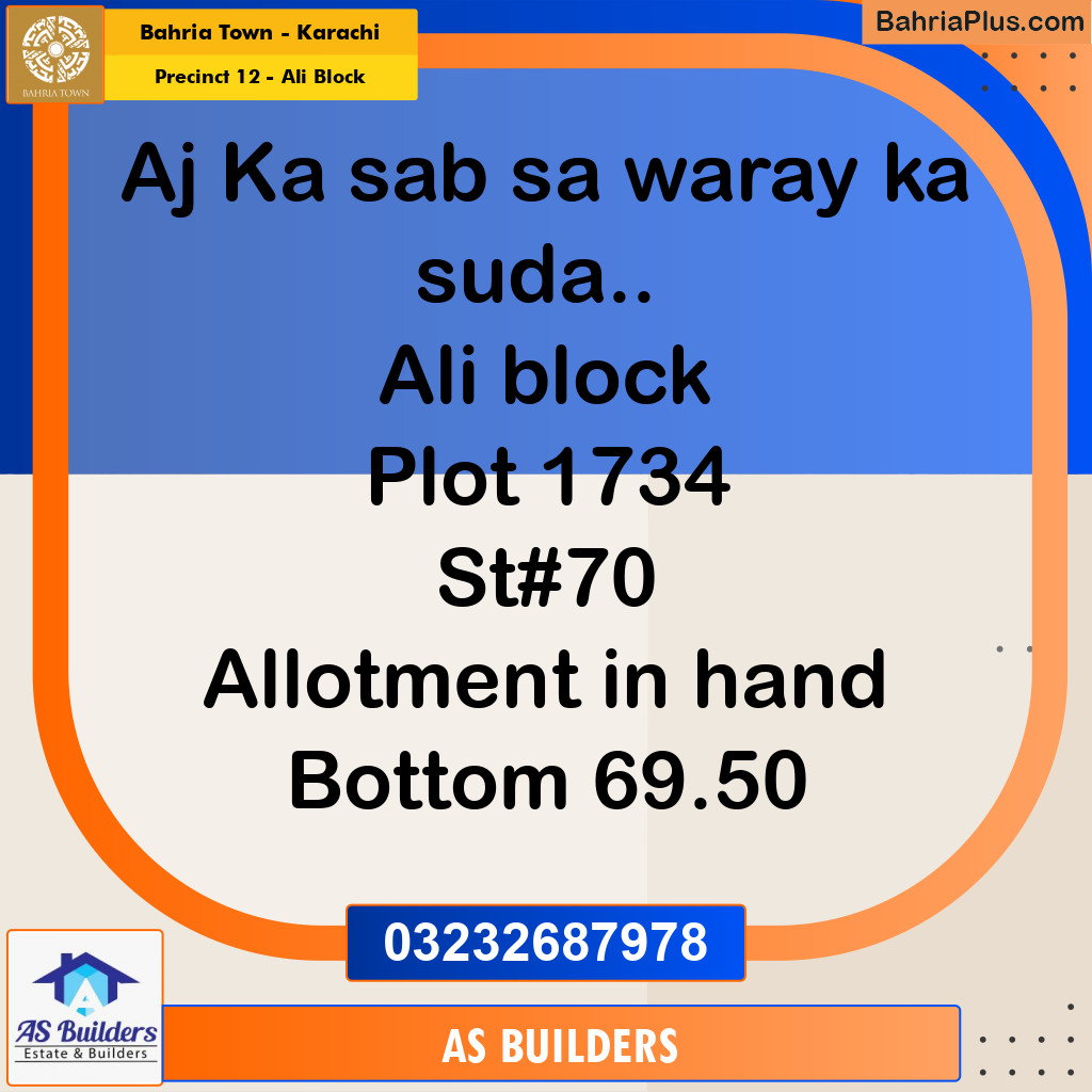 125 Sq. Yards Residential Plot for Sale in Precinct 12 - Ali Block -  Bahria Town, Karachi - (BP-200989)