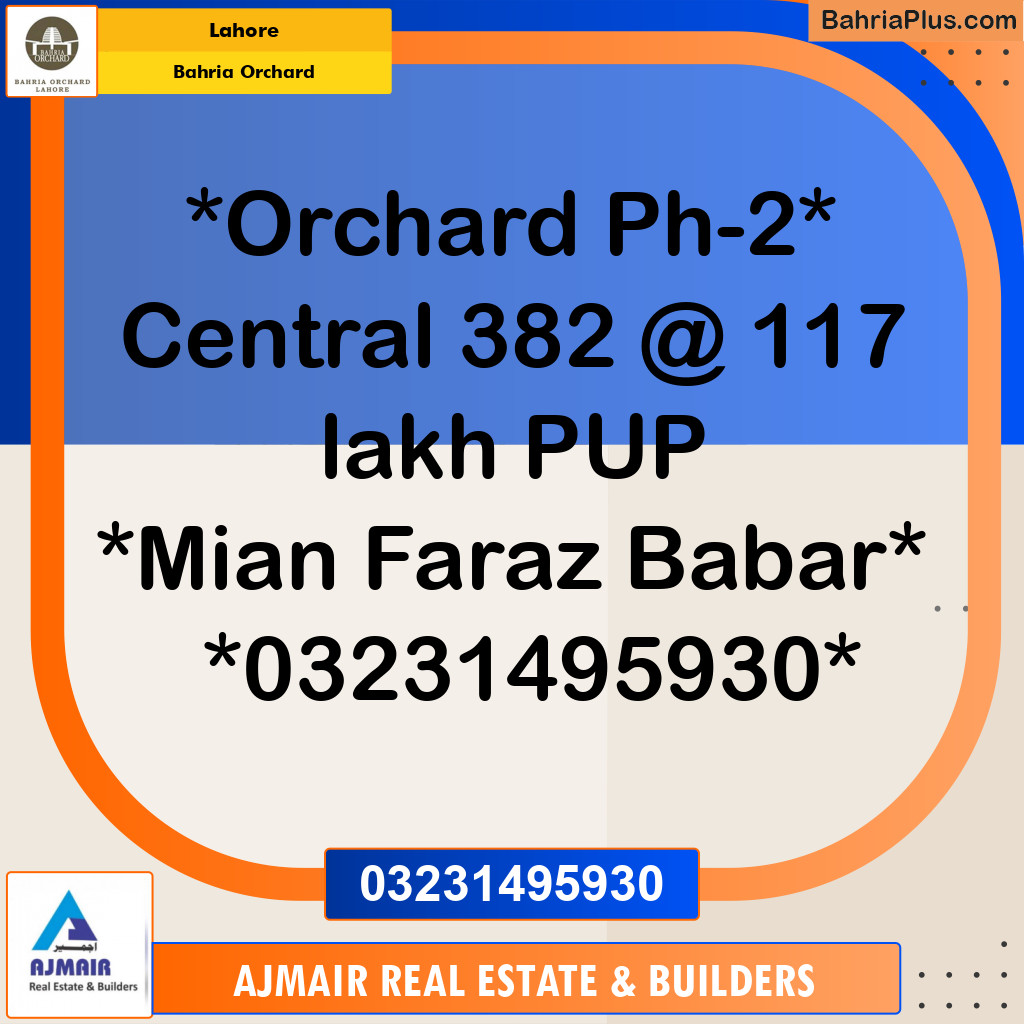 Residential Plot for Sale in Bahria Orchard, Lahore - (BP-201014)