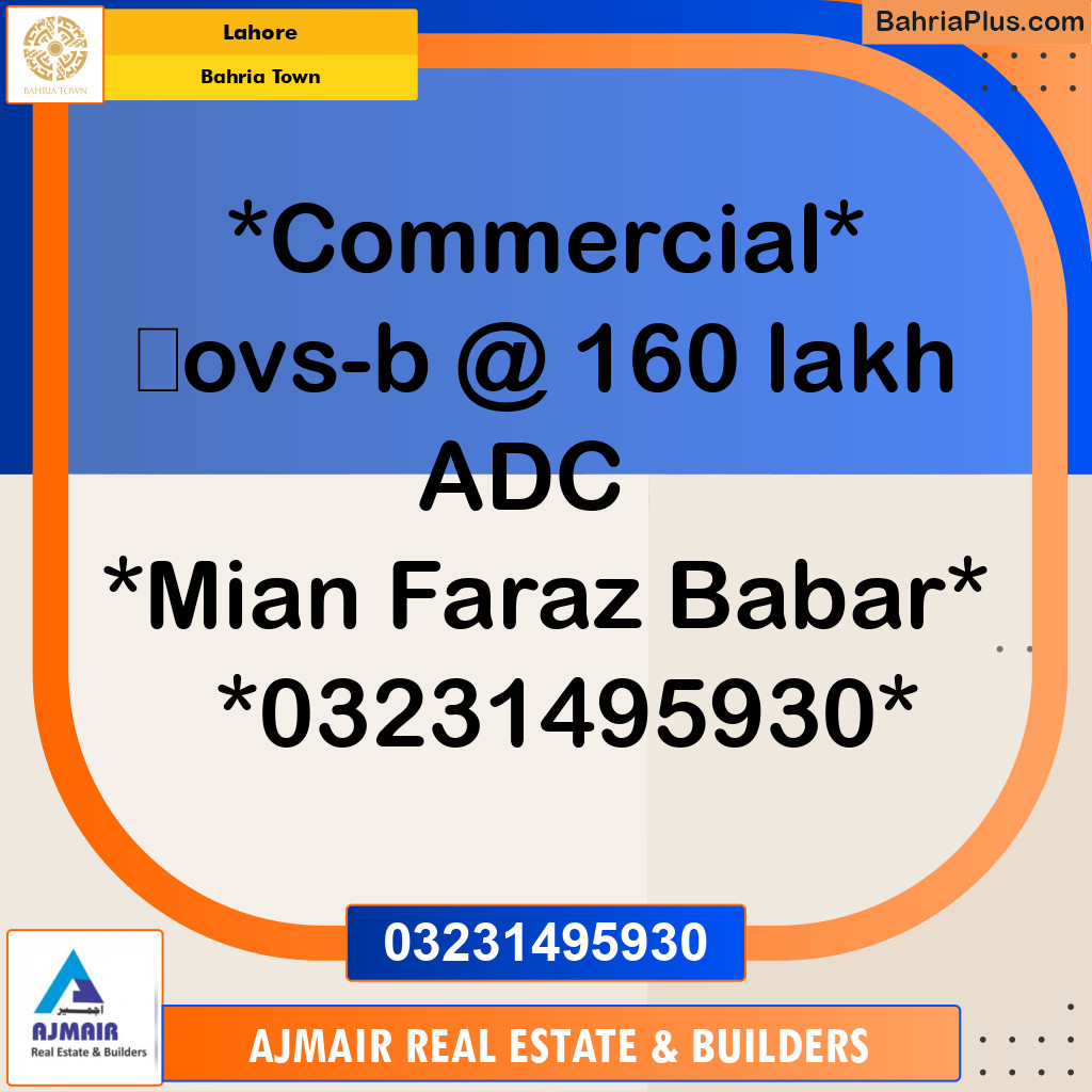 Commercial Plot for Sale in Bahria Town, Lahore - (BP-201024)
