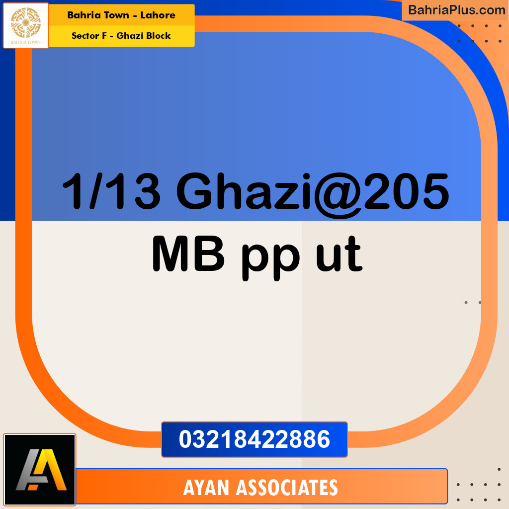 Residential Plot for Sale in Sector F - Ghazi Block -  Bahria Town, Lahore - (BP-201029)