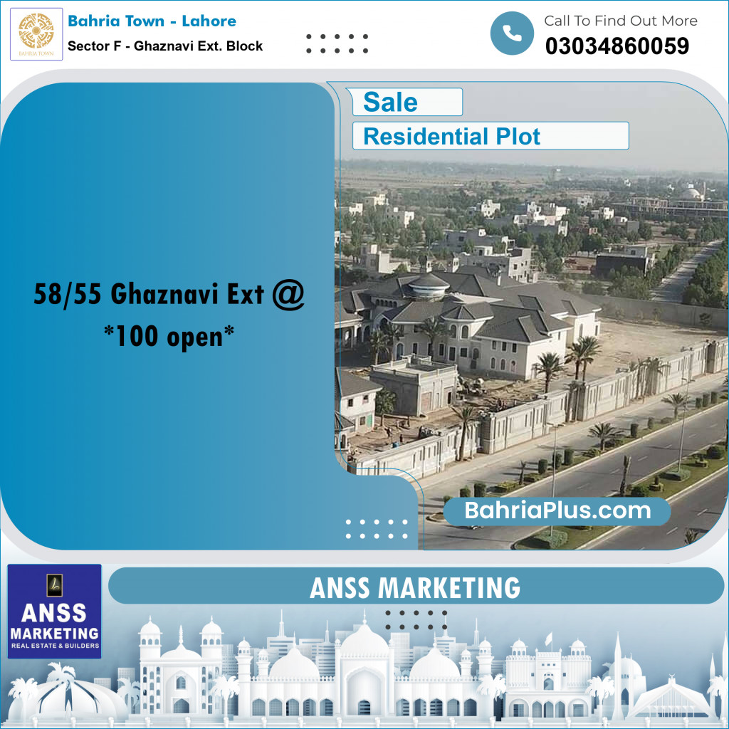 2250 Sq. Ft. Residential Plot for Sale in Sector F - Ghaznavi Ext. Block -  Bahria Town, Lahore - (BP-201062)