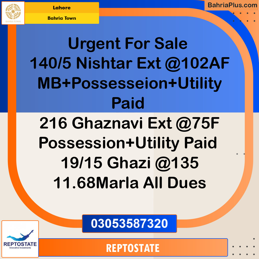 Residential Plot for Sale in Bahria Town, Lahore - (BP-201068)