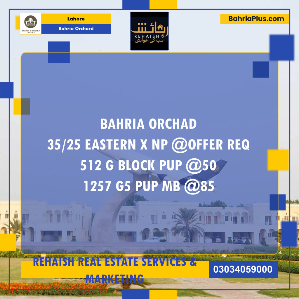 Residential Plot for Sale in Bahria Orchard, Lahore - (BP-201138)