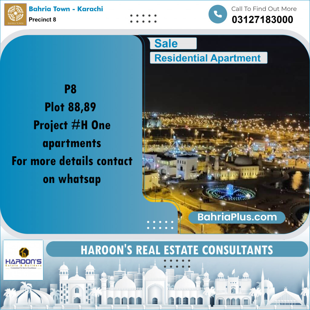 1405 Sq. Ft. Residential Apartment for Sale in Precinct 8 -  Bahria Town, Karachi - (BP-201156)
