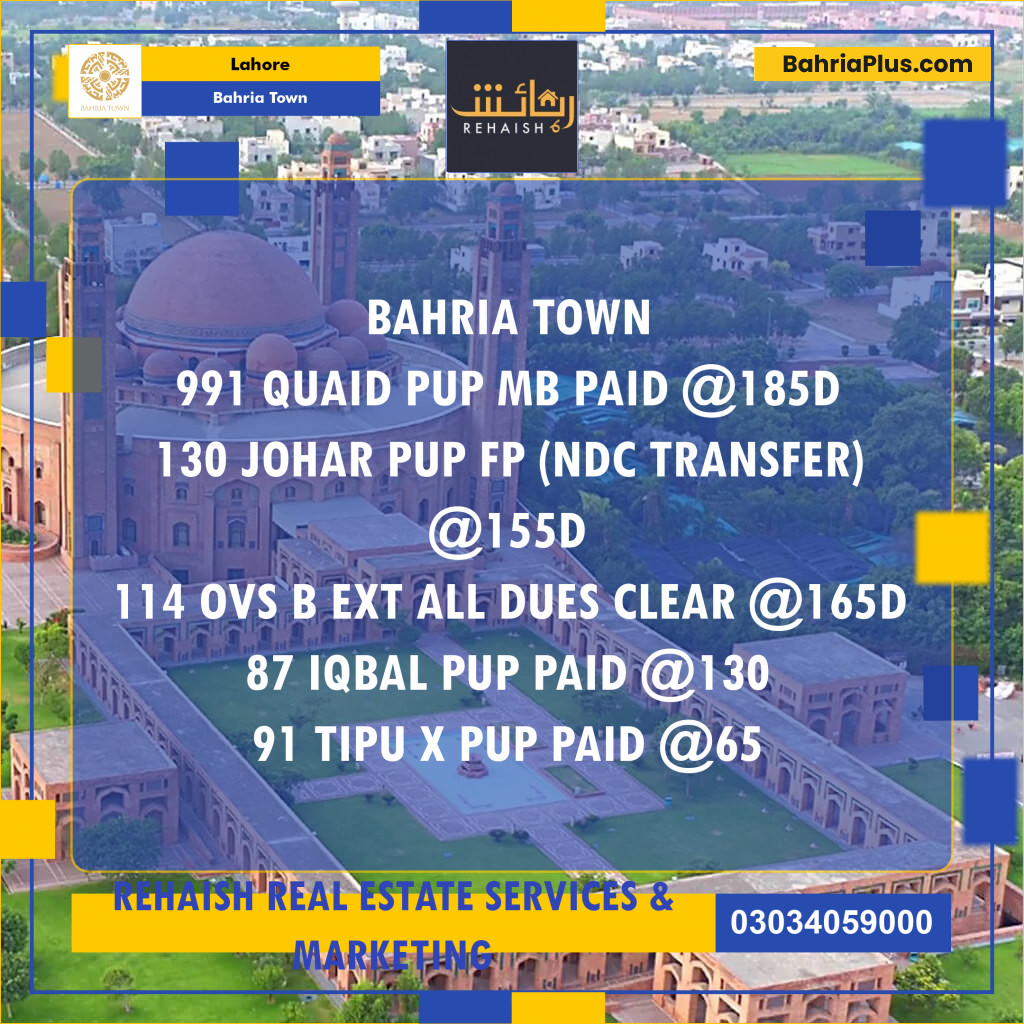 Residential Plot for Sale in Bahria Town, Lahore - (BP-201162)