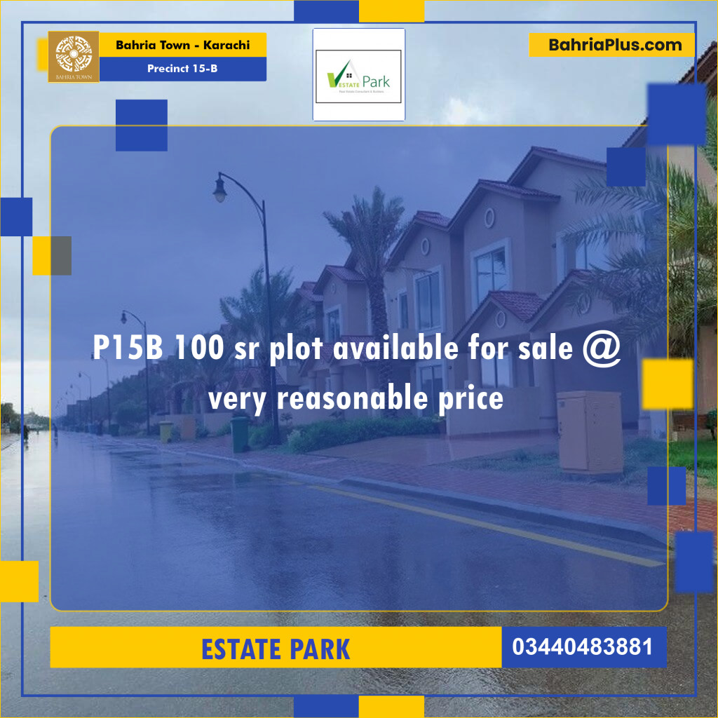 Residential Plot for Sale in Precinct 15-B -  Bahria Town, Karachi - (BP-201167)