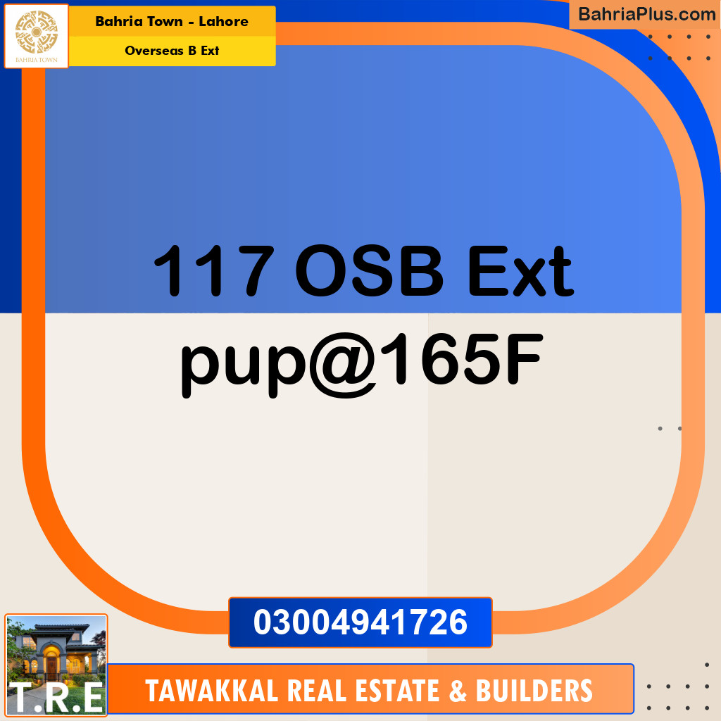10 Marla Residential Plot for Sale in Overseas B Ext -  Bahria Town, Lahore - (BP-201199)