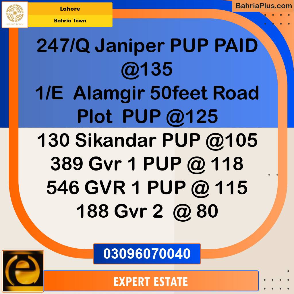 10 Marla Residential Plot for Sale in Bahria Town, Lahore - (BP-201268)