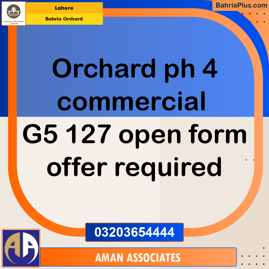 Commercial Plot for Sale in Bahria Orchard, Lahore - (BP-201299)