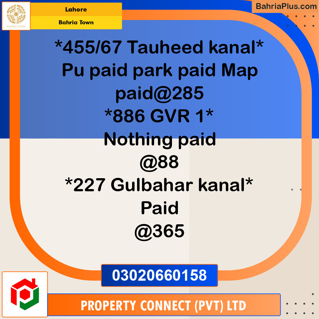 Residential Plot for Sale in Bahria Town, Lahore - (BP-201319)