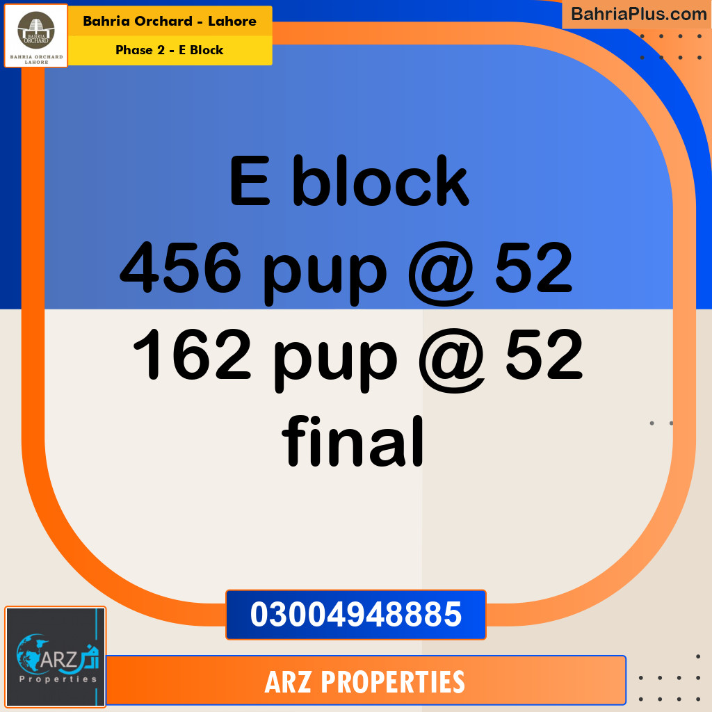 5 Marla Residential Plot for Sale in Phase 2 - E Block -  Bahria Orchard, Lahore - (BP-201348)