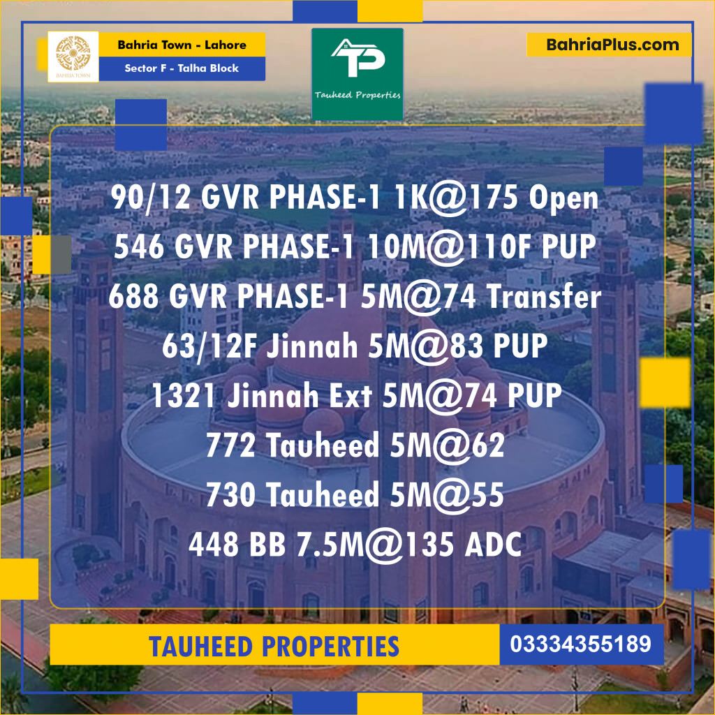10 Marla Residential Plot for Sale in Sector F - Talha Block -  Bahria Town, Lahore - (BP-201403)