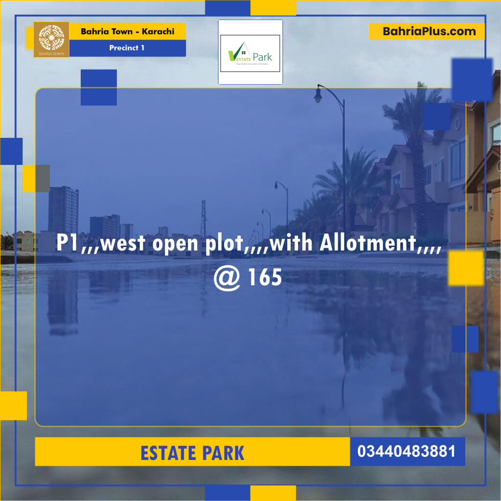Residential Plot for Sale in Precinct 1 - Bahria Town, Karachi - (BP-201501)