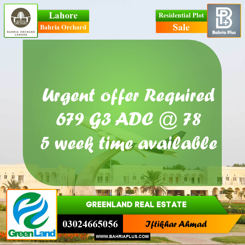 Residential Plot for Sale in Bahria Orchard, Lahore - (BP-201508)