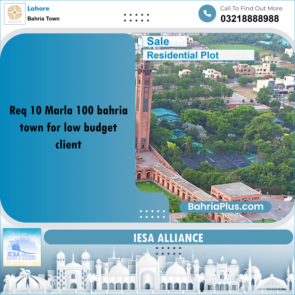 Residential Plot for Sale in Bahria Town, Lahore - (BP-201520)