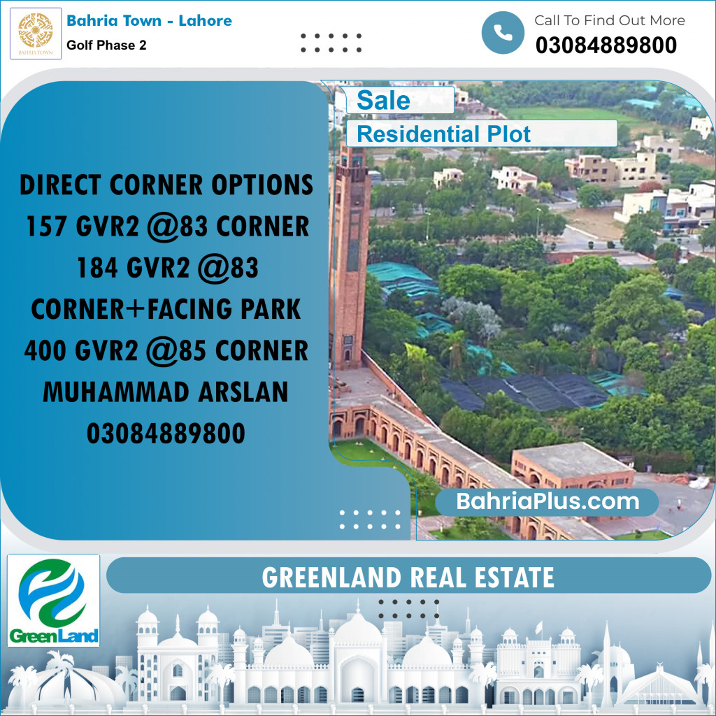 10 Marla Residential Plot for Sale in Golf Phase 2 -  Bahria Town, Lahore - (BP-201562)