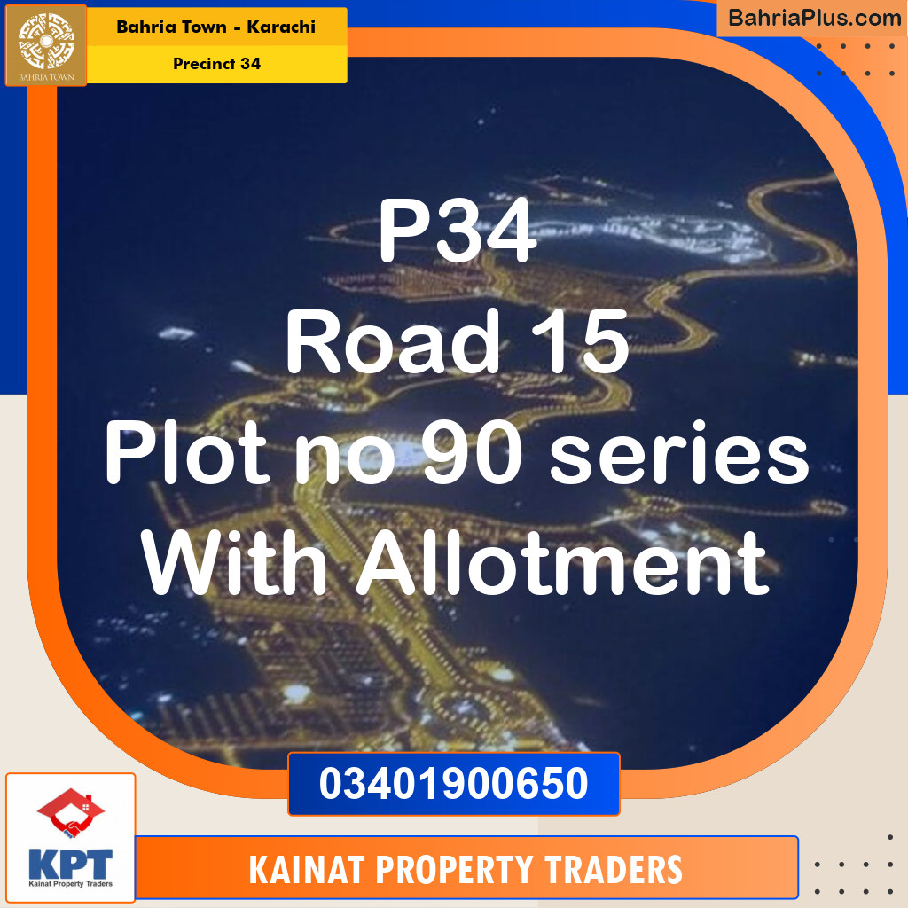 Residential Plot for Sale in Precinct 34 -  Bahria Town, Karachi - (BP-201594)