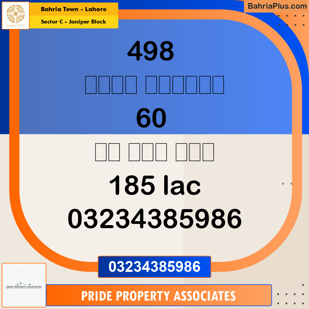 Residential Plot for Sale in Sector C - Janiper Block -  Bahria Town, Lahore - (BP-201632)