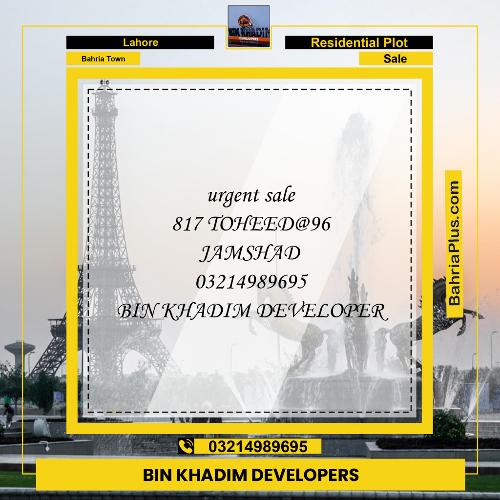 Residential Plot for Sale in Bahria Town, Lahore - (BP-201669)