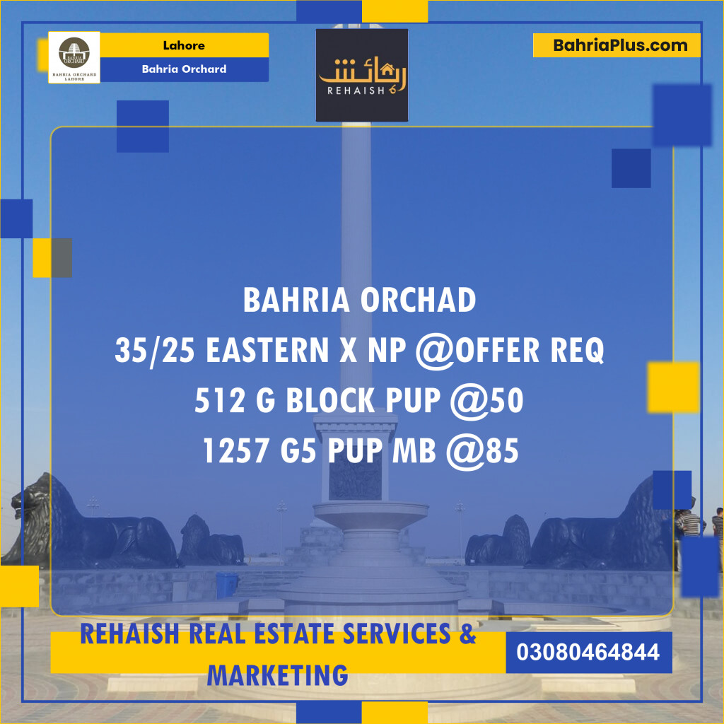 Residential Plot for Sale in Bahria Orchard, Lahore - (BP-201672)