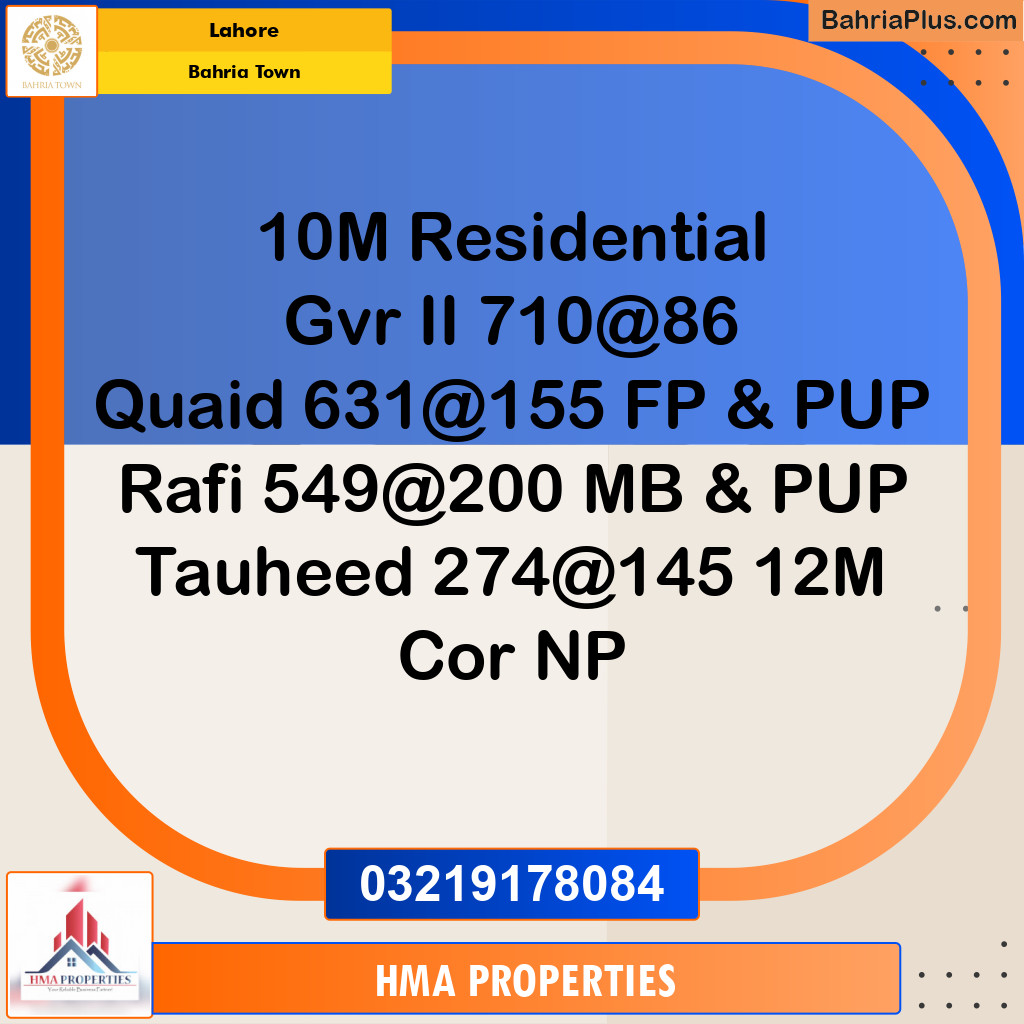 Residential Plot for Sale in Bahria Town, Lahore - (BP-201708)