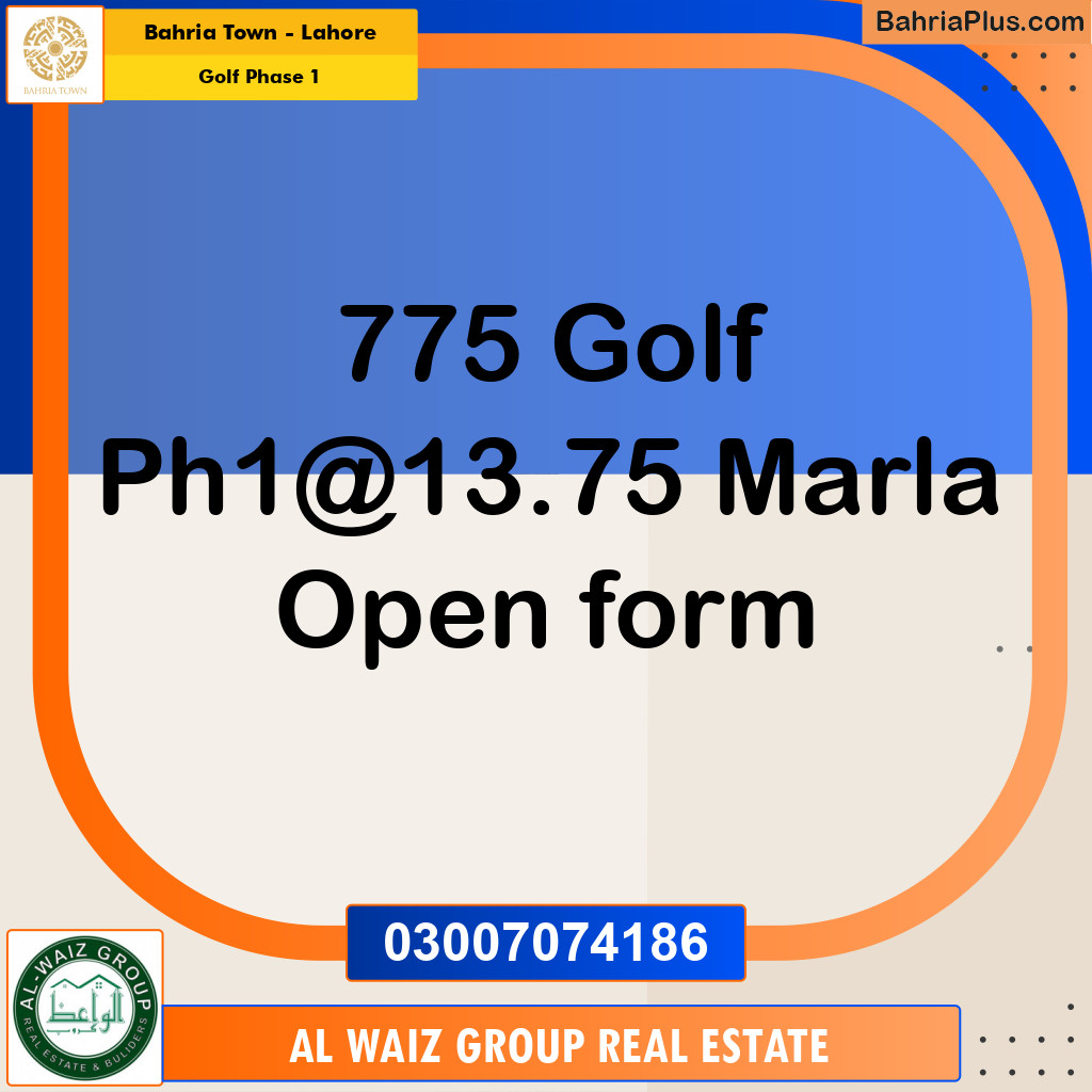 10 Marla Residential Plot for Sale in Golf Phase 1 -  Bahria Town, Lahore - (BP-201725)