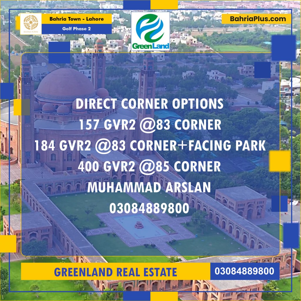 10 Marla Residential Plot for Sale in Golf Phase 2 -  Bahria Town, Lahore - (BP-201749)