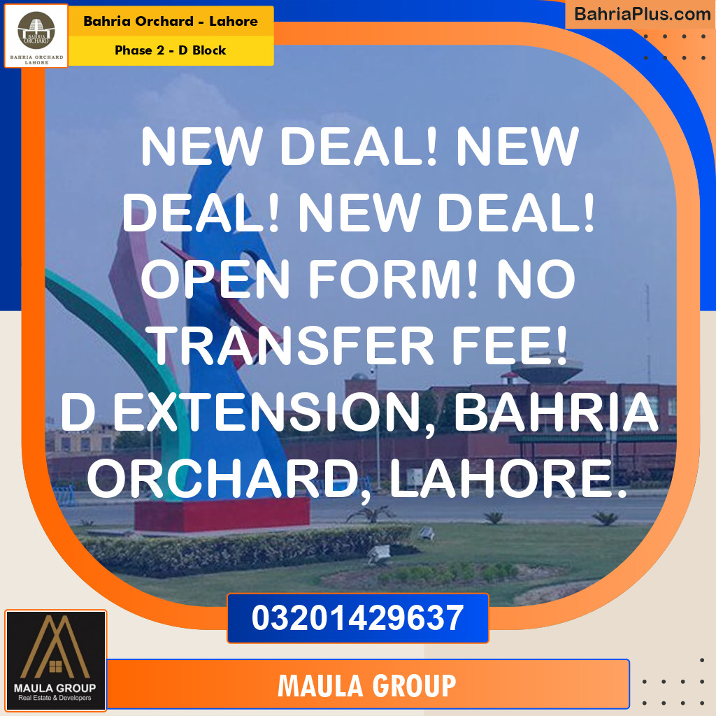 5 Marla Residential Plot for Sale in Phase 2 - D Block -  Bahria Orchard, Lahore - (BP-201753)