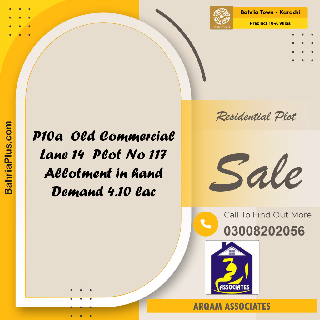 133 Sq. Yards Residential Plot for Sale in Precinct 10-A Villas -  Bahria Town, Karachi - (BP-201792)