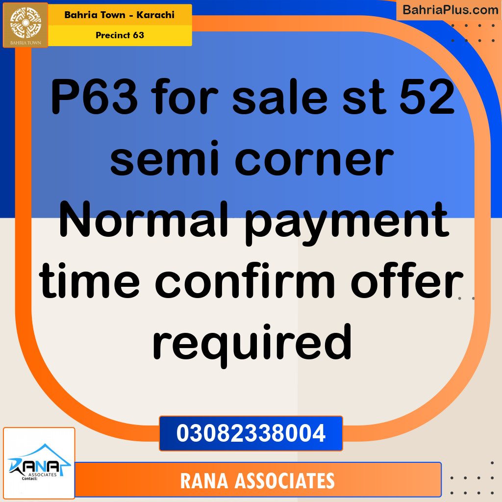 125 Sq. Yards Residential Plot for Sale in Precinct 63 -  Bahria Town, Karachi - (BP-201800)