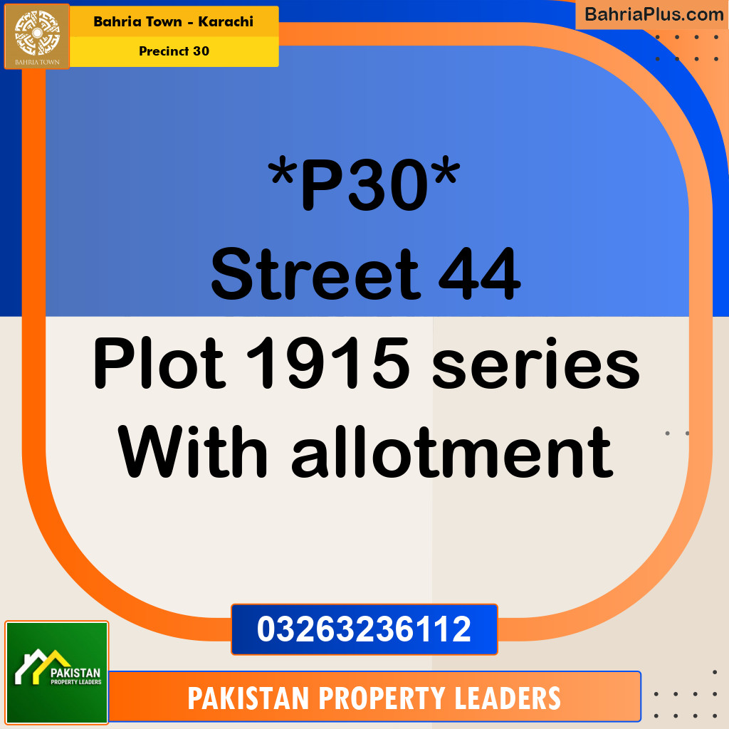 Residential Plot for Sale in Precinct 30 -  Bahria Town, Karachi - (BP-201825)
