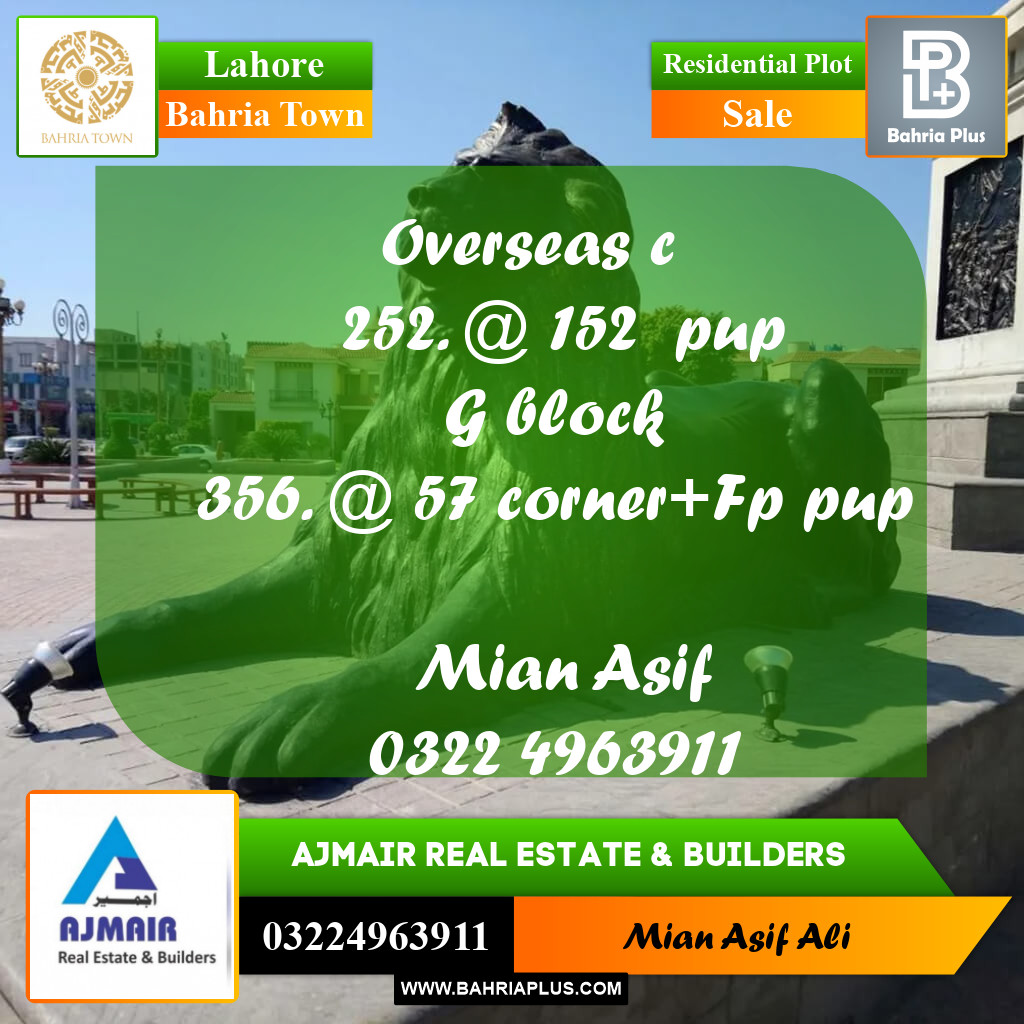 Residential Plot for Sale in Bahria Town, Lahore - (BP-201866)