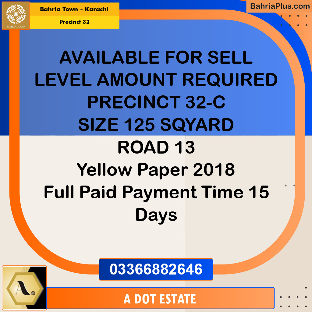 125 Sq. Yards Residential Plot for Sale in Precinct 32 - Bahria Town, Karachi - (BP-201881)