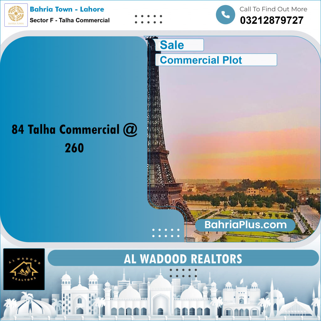 5 Marla Commercial Plot for Sale in Sector F - Talha Commercial -  Bahria Town, Lahore - (BP-201888)