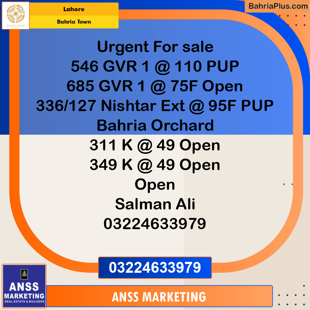 Residential Plot for Sale in Bahria Town, Lahore - (BP-201897)