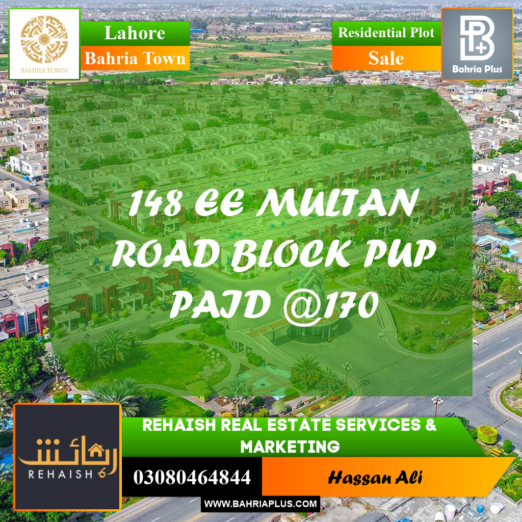 Residential Plot for Sale in Bahria Town, Lahore - (BP-201925)