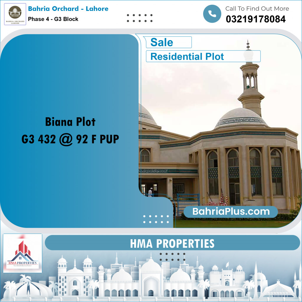 10 Marla Residential Plot for Sale in Phase 4 - G3 Block -  Bahria Orchard, Lahore - (BP-201934)