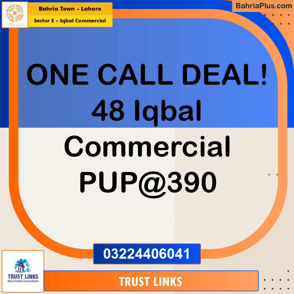 5 Marla Commercial Plot for Sale in Sector E - Iqbal Commercial -  Bahria Town, Lahore - (BP-201937)