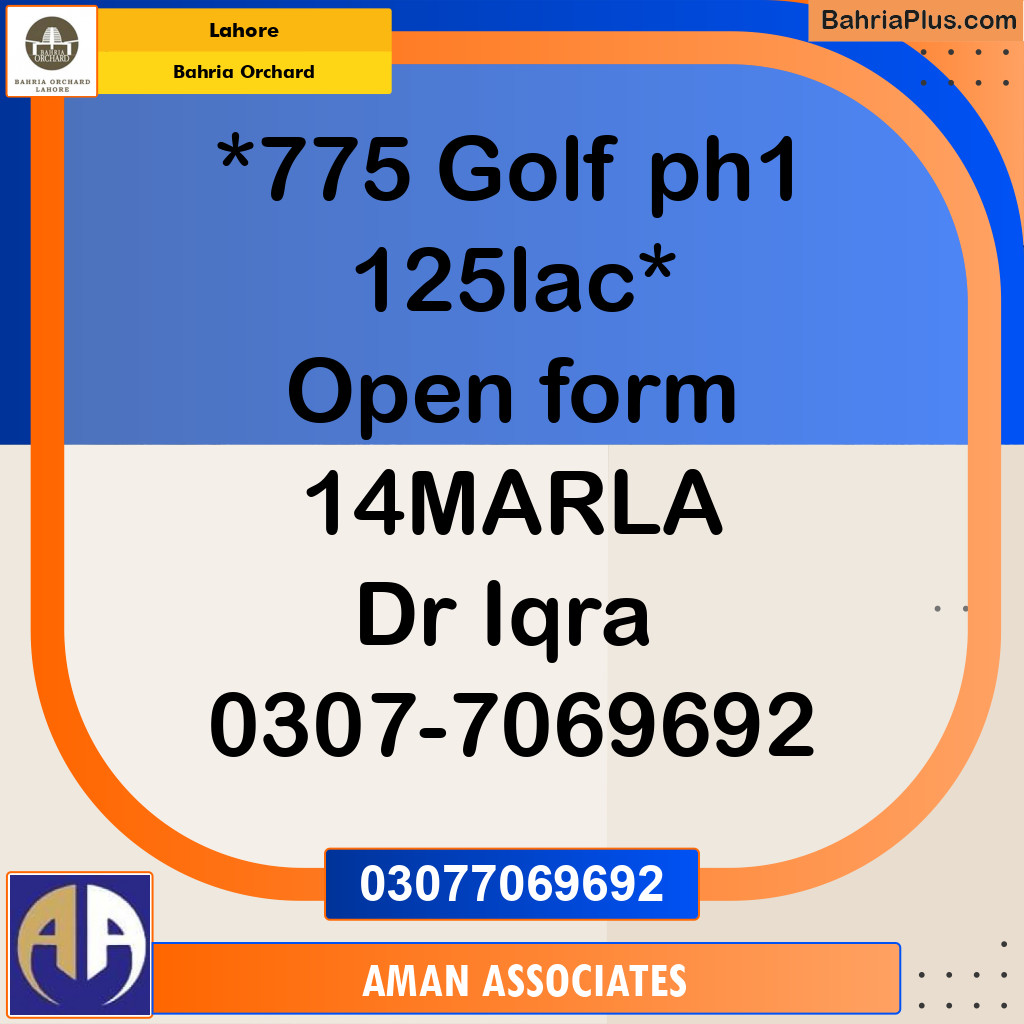 Residential Plot for Sale in Bahria Orchard, Lahore - (BP-201948)