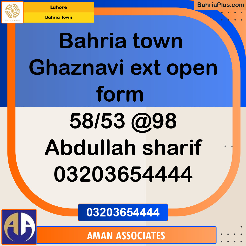Residential Plot for Sale in Bahria Town, Lahore - (BP-201973)
