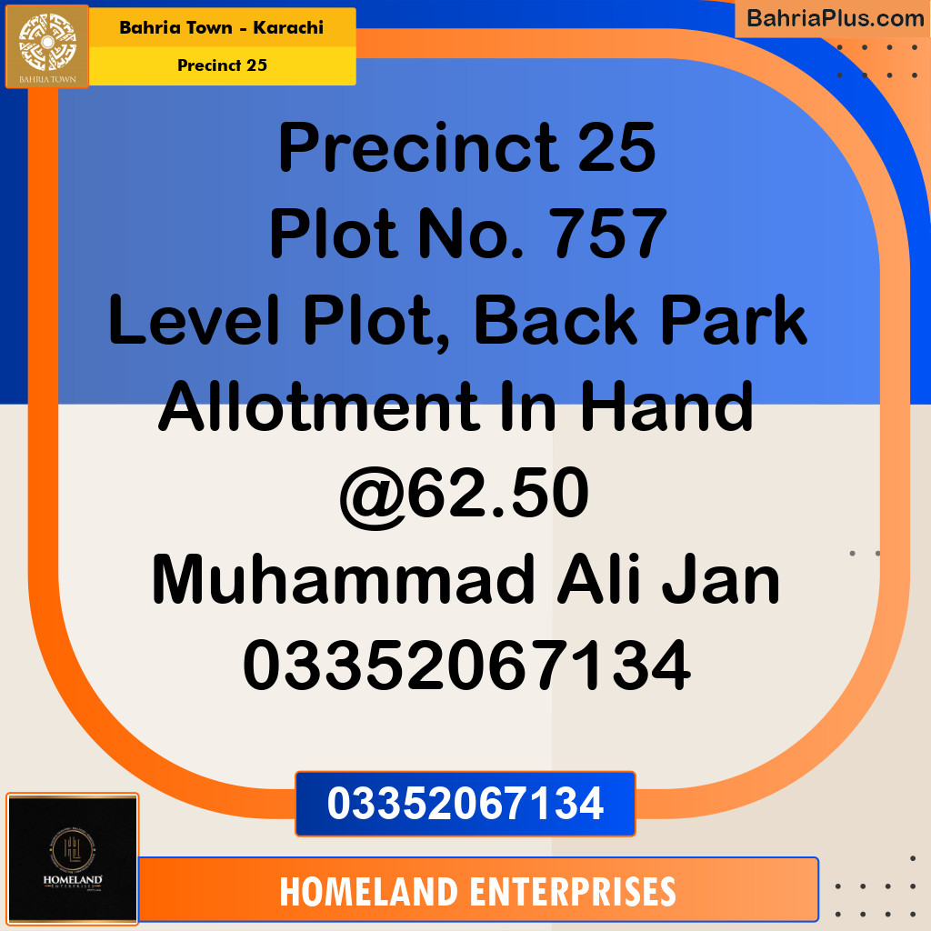 126 Sq. Yards Residential Plot for Sale in Precinct 25 -  Bahria Town, Karachi - (BP-201988)