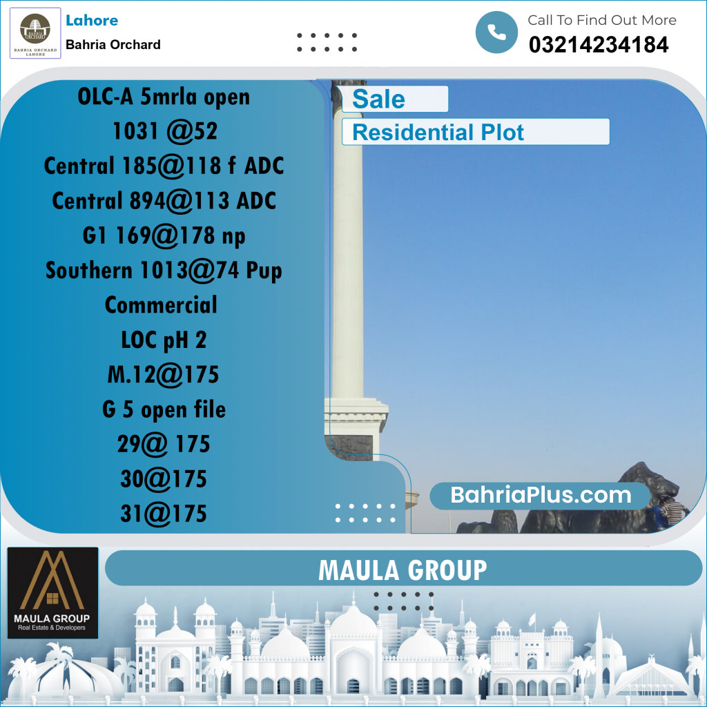 Residential Plot for Sale in Bahria Orchard, Lahore - (BP-202008)