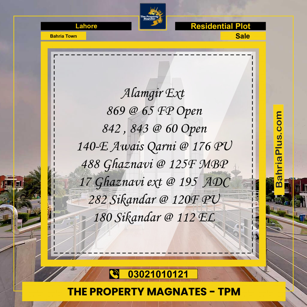 Residential Plot for Sale in Bahria Town, Lahore - (BP-202018)